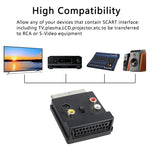 محول JUNSUNMAY 21 دبوس SCART ذكر إلى أنثى S-Video 3 RCA قابل للتبديل، محول صوتي