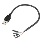 كابل تمديد محول رأس اللوحة الأم JUNSUNMAY USB 2.0 A إلى أنثى 4 دبابيس دوبونت، الطول: 0.3م، USB ذكر، USB أنثى