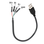 كابل تمديد محول رأس اللوحة الأم JUNSUNMAY USB 2.0 A إلى أنثى 4 دبابيس دوبونت، الطول: 0.3م، USB ذكر، USB أنثى