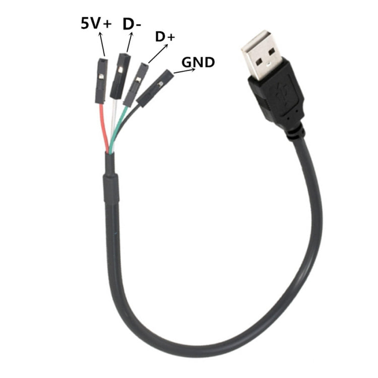 كابل تمديد محول رأس اللوحة الأم JUNSUNMAY USB 2.0 A إلى أنثى 4 دبابيس دوبونت، الطول: 0.3م، USB ذكر، USB أنثى