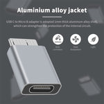 محول JUNSUNMAY USB-C / Type-C أنثى إلى ذكر USB 3.0 Micro B، قطعة واحدة، قطعتان
