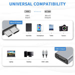 محول JUNSUNMAY USB-C / Type-C أنثى إلى ذكر USB 3.0 Micro B، قطعة واحدة، قطعتان