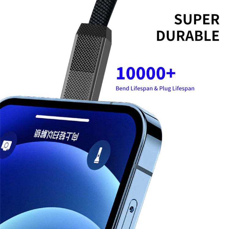 ENKAY ENK-CB134 كابل شحن سريع مغناطيسي مضفر نايلون 4 في 1 بقوة 60 واط USB-A / تايب-سي إلى 8 دبابيس / تايب-سي، 0.15 م، 1.2 م