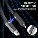 ENKAY ENK-CB134 كابل شحن سريع مغناطيسي مضفر نايلون 4 في 1 بقوة 60 واط USB-A / تايب-سي إلى 8 دبابيس / تايب-سي، 0.15 م، 1.2 م