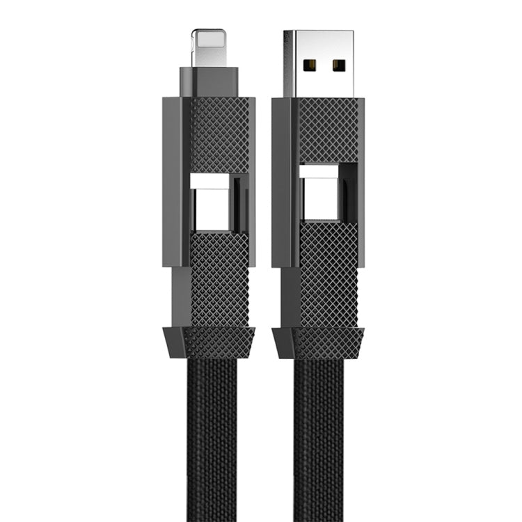 ENKAY ENK-CB134 كابل شحن سريع مغناطيسي مضفر نايلون 4 في 1 بقوة 60 واط USB-A / تايب-سي إلى 8 دبابيس / تايب-سي، 0.15 م، 1.2 م