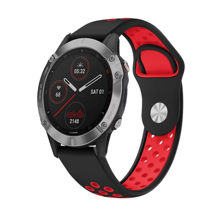 22mm Sports Breathable Silicone Watch Band, For Garmin Fenix 6 GPS, For Garmin Fenix 6 Pro GPS, For Garmin Fenix 6 Sapphire GPS, For Garmin Fenix 5