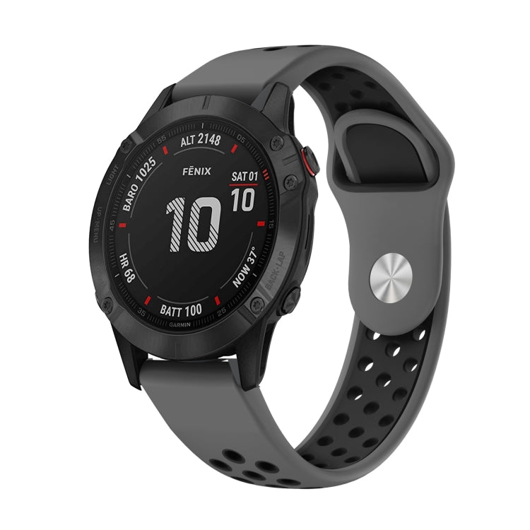 22mm Sports Breathable Silicone Watch Band, For Garmin Fenix 6 GPS, For Garmin Fenix 6 Pro GPS, For Garmin Fenix 6 Sapphire GPS, For Garmin Fenix 5