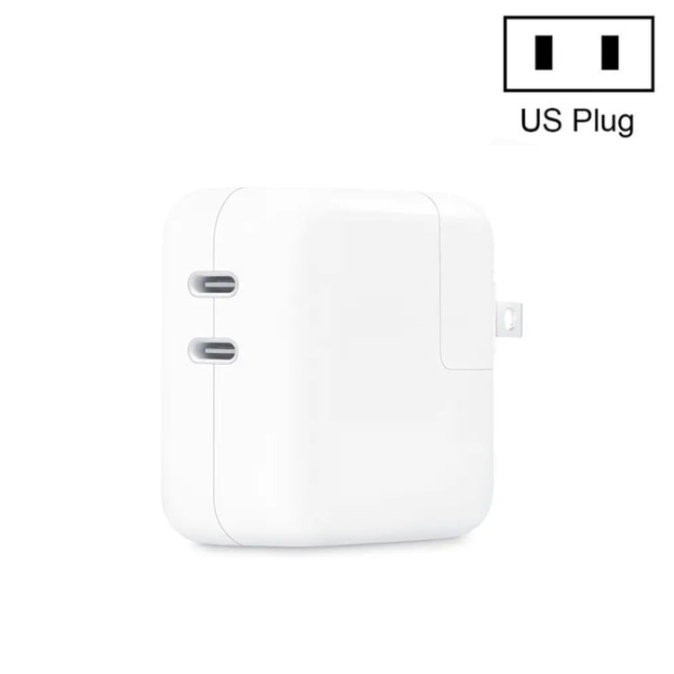 شاحن مزدوج المنفذ USB-C / Type-C بقوة 35 واط PD3.0 لسلسلة iPhone / iPad، قابس الولايات المتحدة، قابس الاتحاد الأوروبي