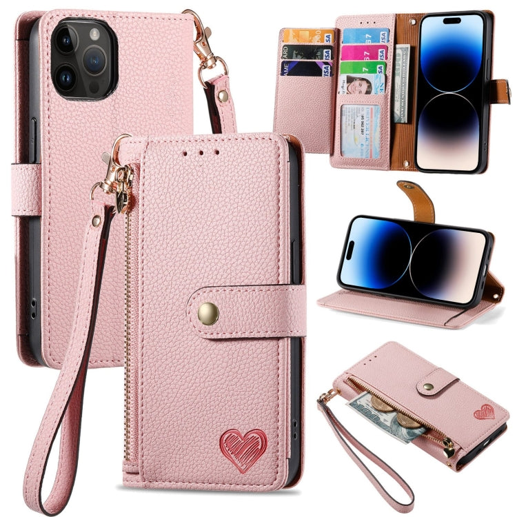 Love Zipper Lanyard Leather Phone Case, For iPhone 14 Pro Max, For iPhone 7 / 8 / SE 2022, For iPhone 13 Pro Max, For iPhone 13 Pro, For iPhone 13, For iPhone 12 / 12 Pro, For iPhone 12 Pro Max, For iPhone 11 Pro Max