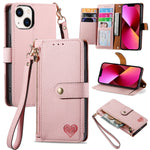 غطاء هاتف من الجلد مع سحاب وحزام معصم، لهواتف iPhone 14 Pro Max، iPhone 7 / 8 / SE 2022، iPhone 13 Pro Max، iPhone 13 Pro، iPhone 13، iPhone 12 / 12 Pro، iPhone 12 Pro Max، iPhone 11 Pro Max