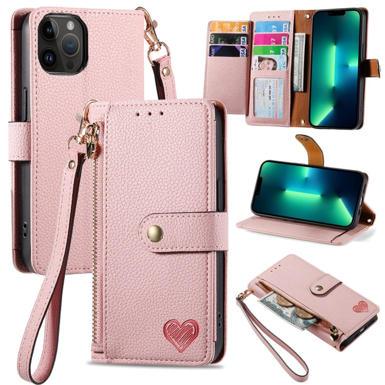 غطاء هاتف من الجلد مع سحاب وحزام معصم، لهواتف iPhone 14 Pro Max، iPhone 7 / 8 / SE 2022، iPhone 13 Pro Max، iPhone 13 Pro، iPhone 13، iPhone 12 / 12 Pro، iPhone 12 Pro Max، iPhone 11 Pro Max