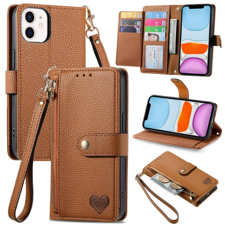 غطاء هاتف من الجلد مع سحاب وحزام معصم، لهواتف iPhone 11، iPhone 11 Pro، iPhone X / XS، iPhone XR، iPhone XS Max، iPhone 7 Plus / 8 Plus، iPhone 6 Plus / 6s Plus، iPhone 6 / 6s