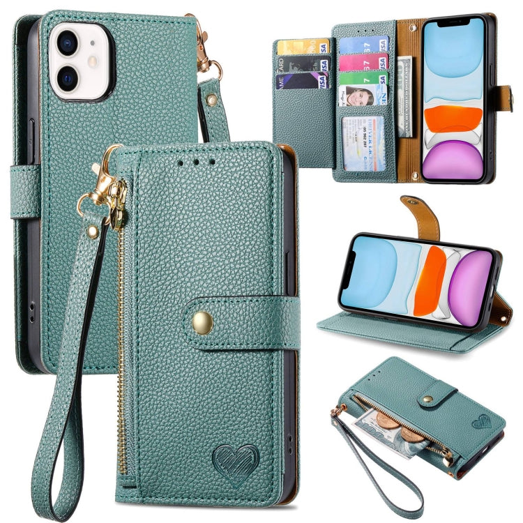 غطاء هاتف من الجلد مع سحاب وحزام معصم، لهواتف iPhone 11، iPhone 11 Pro، iPhone X / XS، iPhone XR، iPhone XS Max، iPhone 7 Plus / 8 Plus، iPhone 6 Plus / 6s Plus، iPhone 6 / 6s