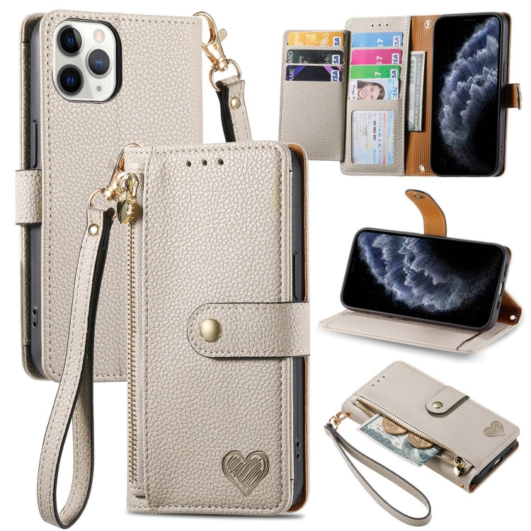 غطاء هاتف من الجلد مع سحاب وحزام معصم، لهواتف iPhone 11، iPhone 11 Pro، iPhone X / XS، iPhone XR، iPhone XS Max، iPhone 7 Plus / 8 Plus، iPhone 6 Plus / 6s Plus، iPhone 6 / 6s