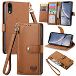 غطاء هاتف من الجلد مع سحاب وحزام معصم، لهواتف iPhone 11، iPhone 11 Pro، iPhone X / XS، iPhone XR، iPhone XS Max، iPhone 7 Plus / 8 Plus، iPhone 6 Plus / 6s Plus، iPhone 6 / 6s
