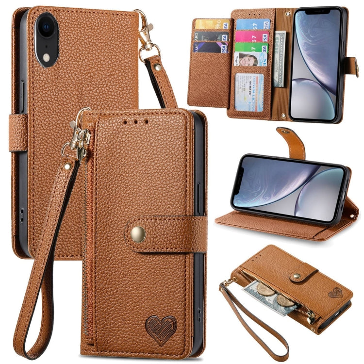 غطاء هاتف من الجلد مع سحاب وحزام معصم، لهواتف iPhone 11، iPhone 11 Pro، iPhone X / XS، iPhone XR، iPhone XS Max، iPhone 7 Plus / 8 Plus، iPhone 6 Plus / 6s Plus، iPhone 6 / 6s