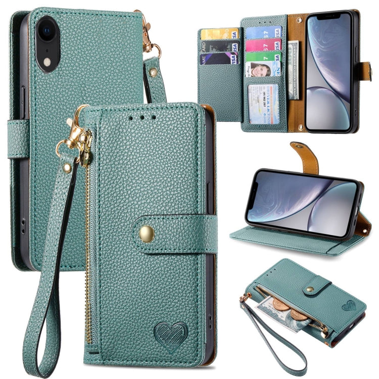 غطاء هاتف من الجلد مع سحاب وحزام معصم، لهواتف iPhone 11، iPhone 11 Pro، iPhone X / XS، iPhone XR، iPhone XS Max، iPhone 7 Plus / 8 Plus، iPhone 6 Plus / 6s Plus، iPhone 6 / 6s