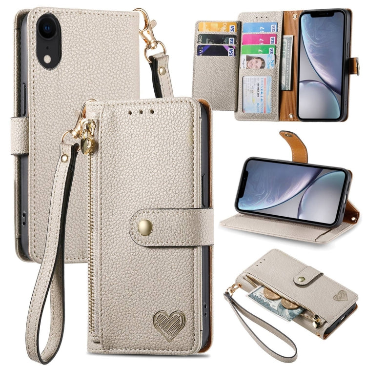 غطاء هاتف من الجلد مع سحاب وحزام معصم، لهواتف iPhone 11، iPhone 11 Pro، iPhone X / XS، iPhone XR، iPhone XS Max، iPhone 7 Plus / 8 Plus، iPhone 6 Plus / 6s Plus، iPhone 6 / 6s