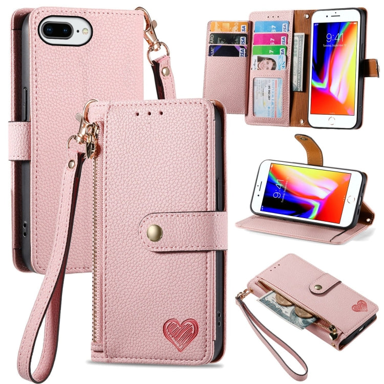 غطاء هاتف من الجلد مع سحاب وحزام معصم، لهواتف iPhone 11، iPhone 11 Pro، iPhone X / XS، iPhone XR، iPhone XS Max، iPhone 7 Plus / 8 Plus، iPhone 6 Plus / 6s Plus، iPhone 6 / 6s