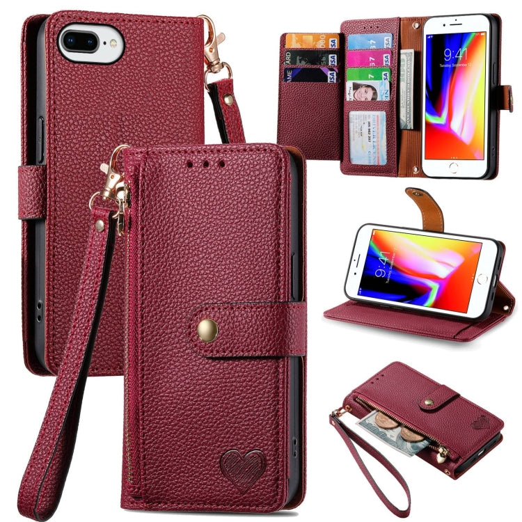 غطاء هاتف من الجلد مع سحاب وحزام معصم، لهواتف iPhone 11، iPhone 11 Pro، iPhone X / XS، iPhone XR، iPhone XS Max، iPhone 7 Plus / 8 Plus، iPhone 6 Plus / 6s Plus، iPhone 6 / 6s