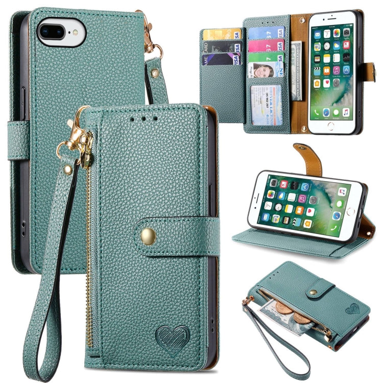 غطاء هاتف من الجلد مع سحاب وحزام معصم، لهواتف iPhone 11، iPhone 11 Pro، iPhone X / XS، iPhone XR، iPhone XS Max، iPhone 7 Plus / 8 Plus، iPhone 6 Plus / 6s Plus، iPhone 6 / 6s