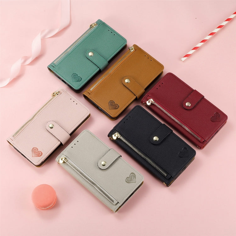 غطاء هاتف من الجلد مع سحاب وحزام معصم، لهواتف iPhone 11، iPhone 11 Pro، iPhone X / XS، iPhone XR، iPhone XS Max، iPhone 7 Plus / 8 Plus، iPhone 6 Plus / 6s Plus، iPhone 6 / 6s