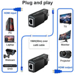موسع HDMI لمسافة 165 قدم مع صوت وفيديو 1080P عبر كابل إيثرنت Cat5 Cat6، محول تمديد HDMI لمسافات طويلة بدون فقدان إشارة
