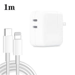شاحن مزدوج 35 واط PD3.0 USB-C / Type-C مع كابل بيانات Type-C إلى 8 سنون، قابس الولايات المتحدة، قابس الولايات المتحدة + كابل 8 سنون بطول 1 متر، قابس الولايات المتحدة + كابل 8 سنون بطول 2 متر