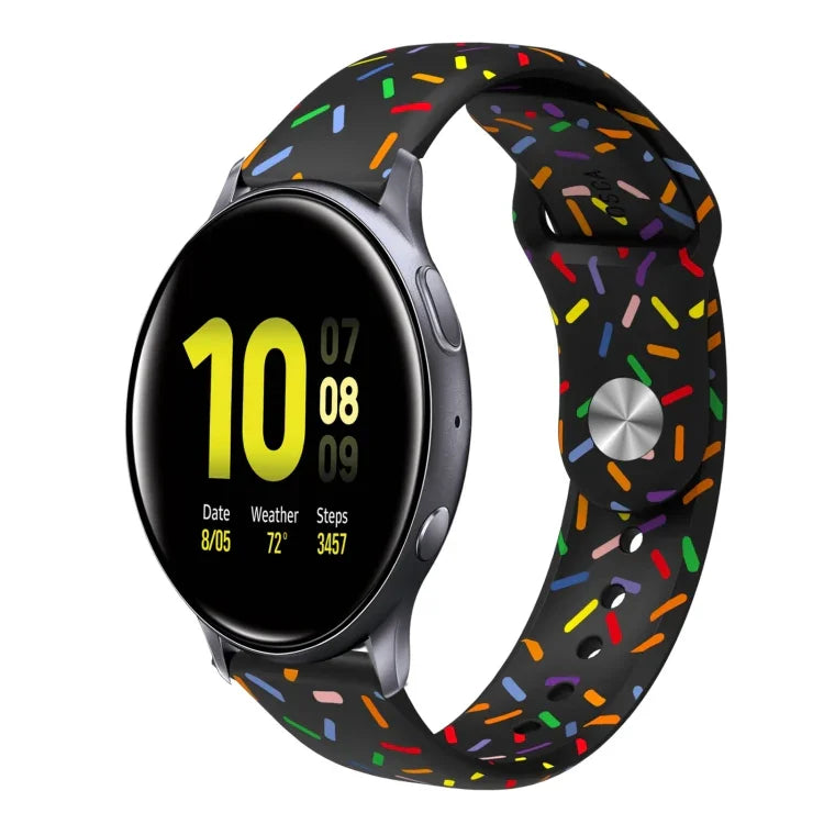 سوار ساعة سيليكون بمشبك بنقاط قوس قزح رياضي، لساعات Samsung Galaxy Watch 4 مقاس 40مم / 44مم، لساعات Samsung Galaxy Watch 4 Classic مقاس 42مم / 46مم