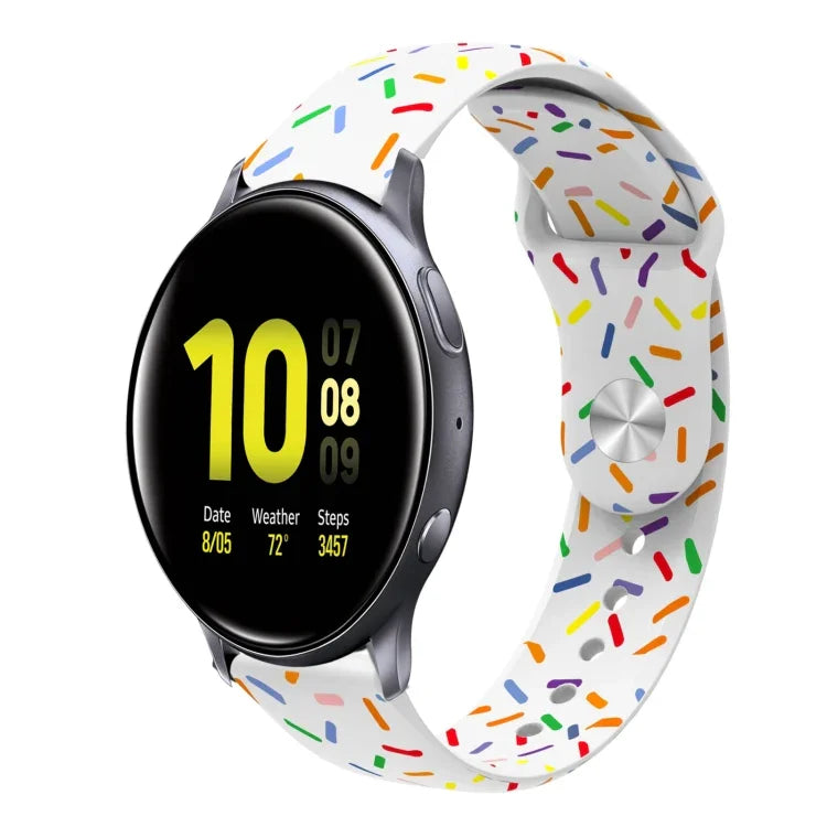 سوار ساعة سيليكون بمشبك بنقاط قوس قزح رياضي، لساعات Samsung Galaxy Watch 4 مقاس 40مم / 44مم، لساعات Samsung Galaxy Watch 4 Classic مقاس 42مم / 46مم