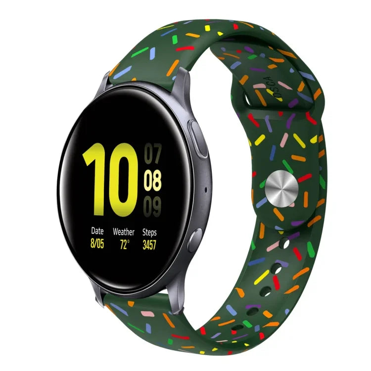 سوار ساعة سيليكون بمشبك بنقاط قوس قزح رياضي، لساعات Samsung Galaxy Watch 4 مقاس 40مم / 44مم، لساعات Samsung Galaxy Watch 4 Classic مقاس 42مم / 46مم