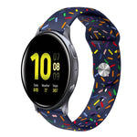 سوار ساعة سيليكون بمشبك بنقاط قوس قزح رياضي، لساعات Samsung Galaxy Watch 4 مقاس 40مم / 44مم، لساعات Samsung Galaxy Watch 4 Classic مقاس 42مم / 46مم