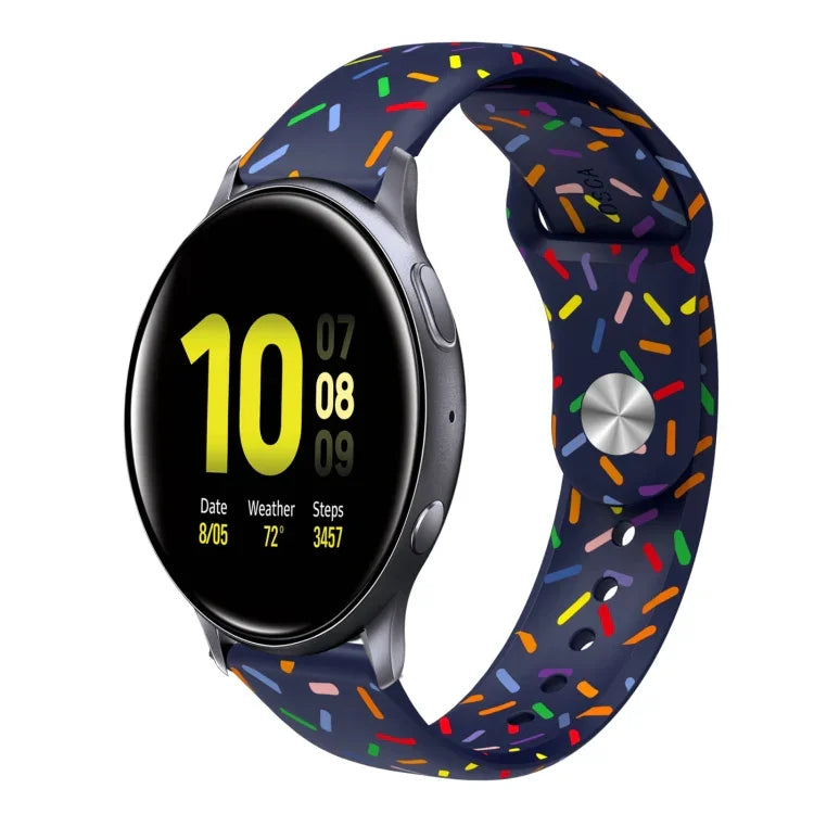 سوار ساعة سيليكون بمشبك بنقاط قوس قزح رياضي، لساعات Samsung Galaxy Watch 4 مقاس 40مم / 44مم، لساعات Samsung Galaxy Watch 4 Classic مقاس 42مم / 46مم