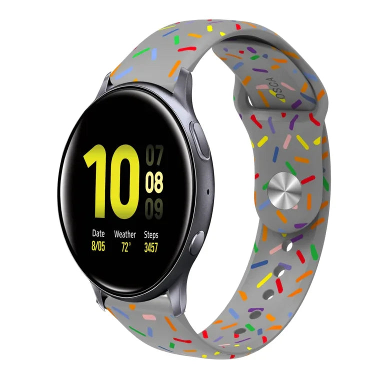 سوار ساعة سيليكون بمشبك بنقاط قوس قزح رياضي، لساعات Samsung Galaxy Watch 4 مقاس 40مم / 44مم، لساعات Samsung Galaxy Watch 4 Classic مقاس 42مم / 46مم
