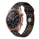 سوار ساعة سيليكون بمشبك بنقاط قوس قزح رياضي، لساعات Samsung Galaxy Watch 4 مقاس 40مم / 44مم، لساعات Samsung Galaxy Watch 4 Classic مقاس 42مم / 46مم