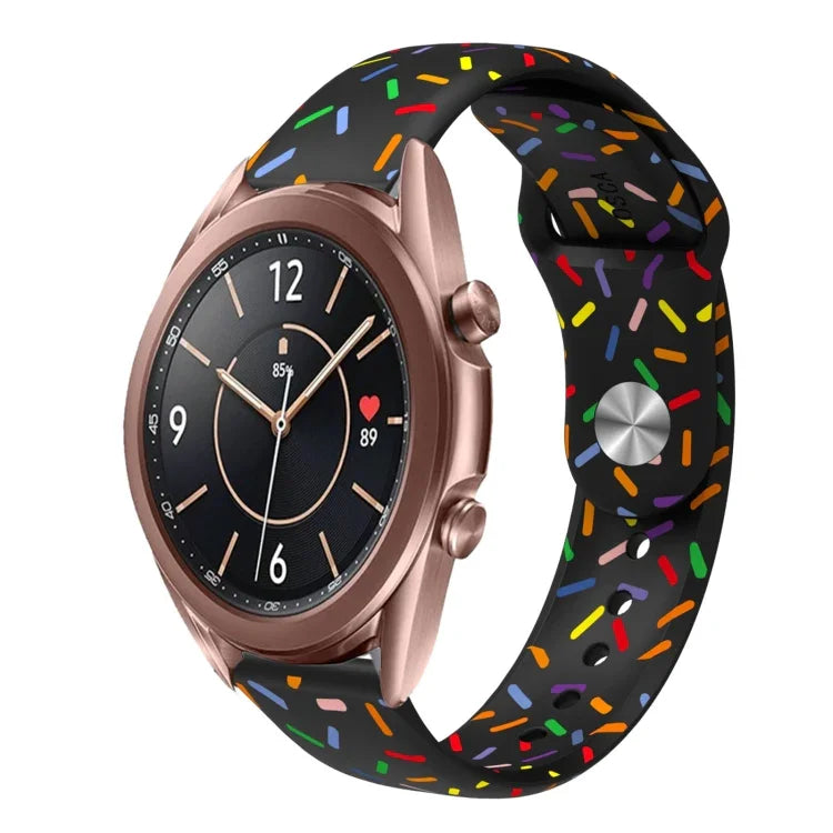 سوار ساعة سيليكون بمشبك بنقاط قوس قزح رياضي، لساعات Samsung Galaxy Watch 4 مقاس 40مم / 44مم، لساعات Samsung Galaxy Watch 4 Classic مقاس 42مم / 46مم