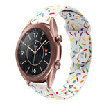 سوار ساعة سيليكون بمشبك بنقاط قوس قزح رياضي، لساعات Samsung Galaxy Watch 4 مقاس 40مم / 44مم، لساعات Samsung Galaxy Watch 4 Classic مقاس 42مم / 46مم