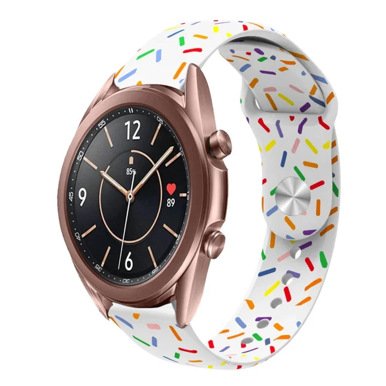 سوار ساعة سيليكون بمشبك بنقاط قوس قزح رياضي، لساعات Samsung Galaxy Watch 4 مقاس 40مم / 44مم، لساعات Samsung Galaxy Watch 4 Classic مقاس 42مم / 46مم