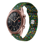 سوار ساعة سيليكون بمشبك بنقاط قوس قزح رياضي، لساعات Samsung Galaxy Watch 4 مقاس 40مم / 44مم، لساعات Samsung Galaxy Watch 4 Classic مقاس 42مم / 46مم
