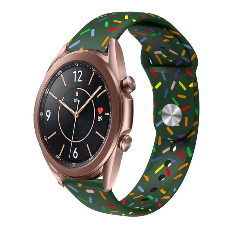سوار ساعة سيليكون بمشبك بنقاط قوس قزح رياضي، لساعات Samsung Galaxy Watch 4 مقاس 40مم / 44مم، لساعات Samsung Galaxy Watch 4 Classic مقاس 42مم / 46مم