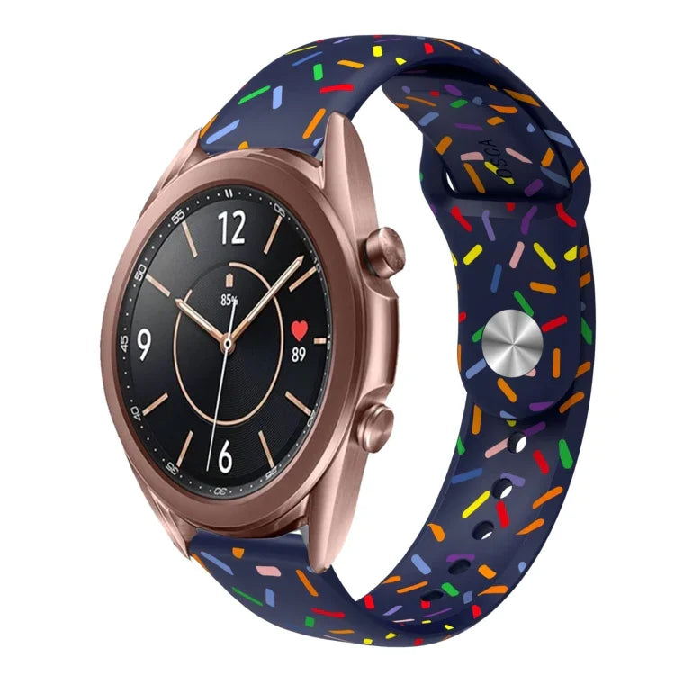 سوار ساعة سيليكون بمشبك بنقاط قوس قزح رياضي، لساعات Samsung Galaxy Watch 4 مقاس 40مم / 44مم، لساعات Samsung Galaxy Watch 4 Classic مقاس 42مم / 46مم
