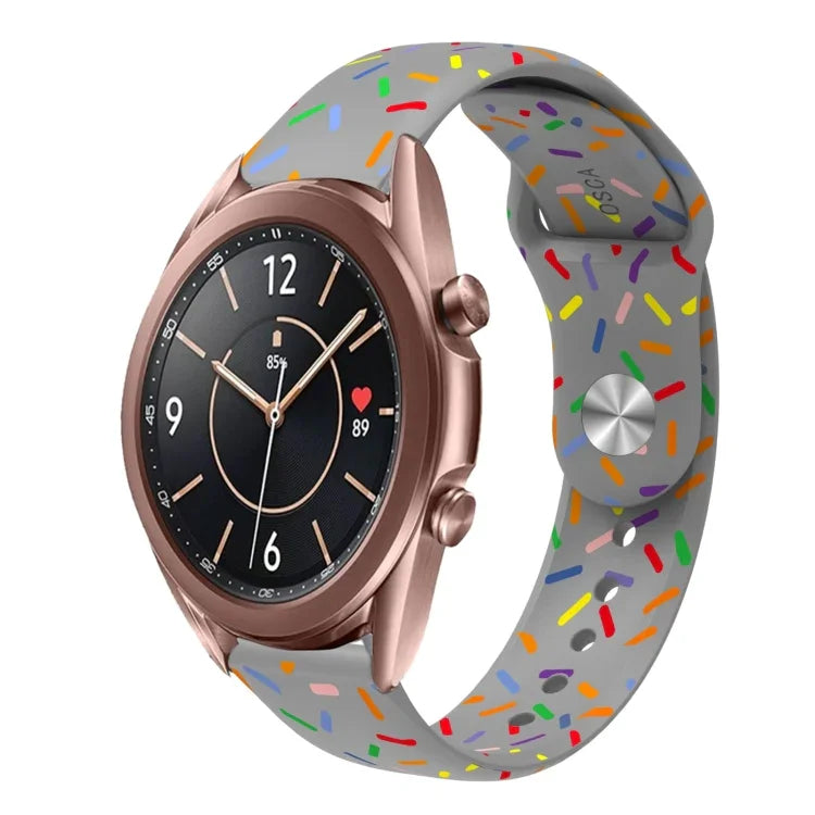 سوار ساعة سيليكون بمشبك بنقاط قوس قزح رياضي، لساعات Samsung Galaxy Watch 4 مقاس 40مم / 44مم، لساعات Samsung Galaxy Watch 4 Classic مقاس 42مم / 46مم