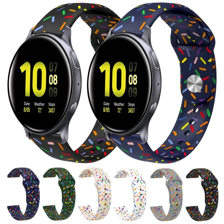 سوار ساعة سيليكون بمشبك بنقاط قوس قزح رياضي، لساعات Samsung Galaxy Watch 4 مقاس 40مم / 44مم، لساعات Samsung Galaxy Watch 4 Classic مقاس 42مم / 46مم