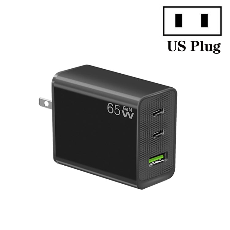 محول لابتوب GaN PD65W Type-C x 2 + USB3.0 لسلسلة Apple MacBook، قابس الولايات المتحدة