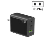 محول لابتوب GaN PD65W Type-C x 2 + USB3.0 لسلسلة Apple MacBook، قابس الولايات المتحدة
