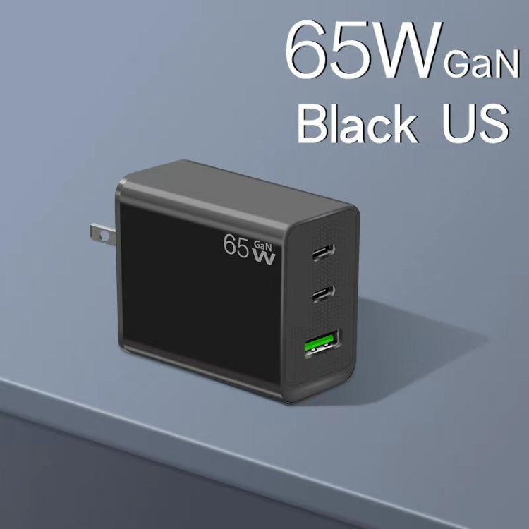 محول لابتوب GaN PD65W Type-C x 2 + USB3.0 لسلسلة Apple MacBook، قابس الولايات المتحدة