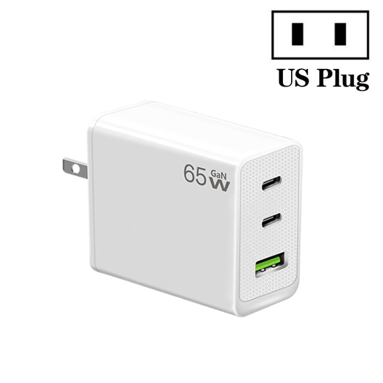 محول لابتوب GaN PD65W Type-C x 2 + USB3.0 لسلسلة Apple MacBook، قابس الولايات المتحدة