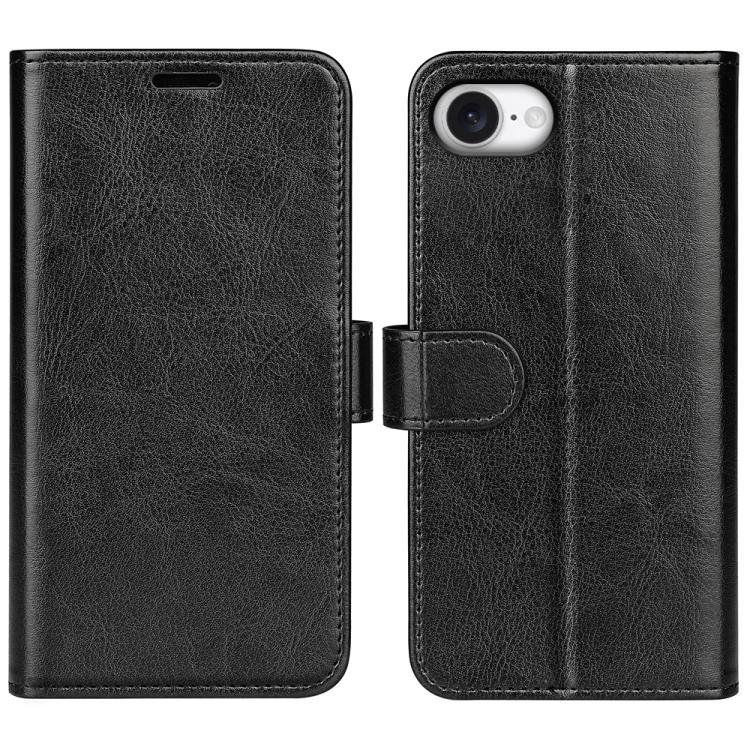 غطاء هاتف من الجلد بنمط R64 مع طي أفقي، لهواتف iPhone 17e / 16e، وiPhone 17 Pro Max، وiPhone 17 Pro، وiPhone 17، وiPhone Air، وiPhone 16 Pro Max، وiPhone 16 Pro، وiPhone 16 Plus، وiPhone 16، وiPhone 15 Pro Max