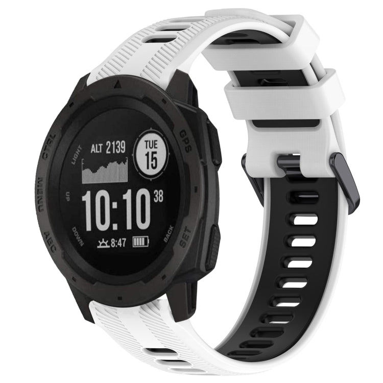 Sports Two-Color Silicone Watch Band, For Garmin Instinct, For Garmin Fenix 6 Solar, For Garmin Fenix 6, For Garmin Forerunner 945