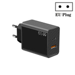 محول دفتر ملاحظات GaN PD48W Type-C PD3.0 + USB3.0 لسلسلة MacBook، قابس أوروبي، قابس أوروبي